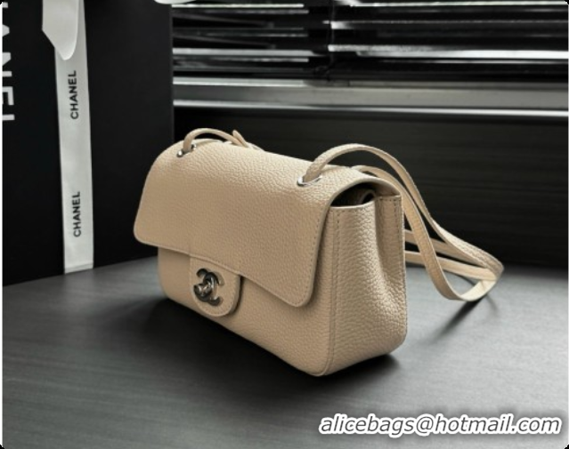 Purchase Chanel Mini Flap Bag in Grained Calfskin AS6573 Beige/Silver 2026
