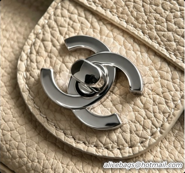 Purchase Chanel Mini Flap Bag in Grained Calfskin AS6573 Beige/Silver 2026
