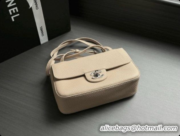 Purchase Chanel Mini Flap Bag in Grained Calfskin AS6573 Beige/Silver 2026