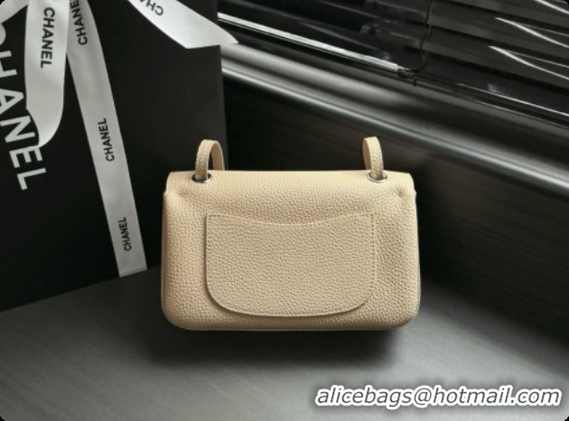 Purchase Chanel Mini Flap Bag in Grained Calfskin AS6573 Beige/Silver 2026