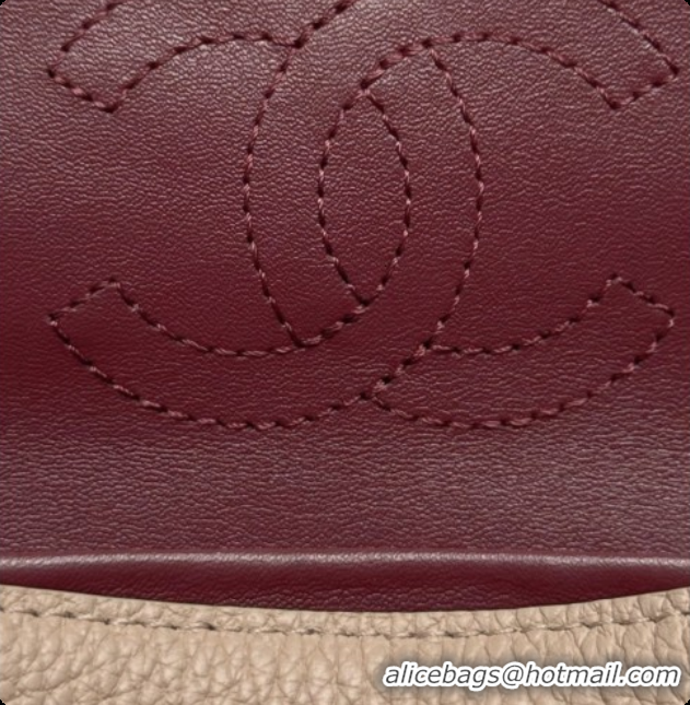 Purchase Chanel Mini Flap Bag in Grained Calfskin AS6573 Beige/Silver 2026
