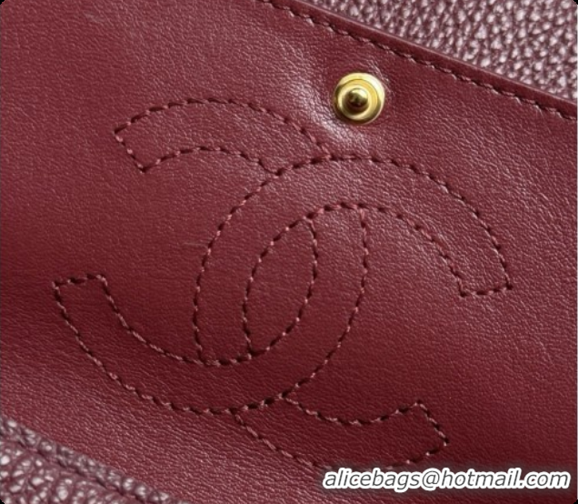 Pretty Style Chanel Mini Flap Bag in Grained Calfskin AS6573 Burgundy/Gold 2026