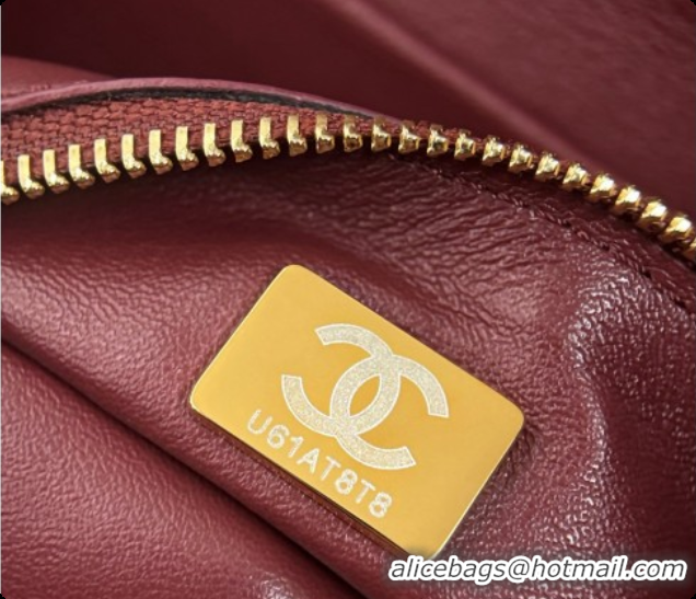 Pretty Style Chanel Mini Flap Bag in Grained Calfskin AS6573 Burgundy/Gold 2026