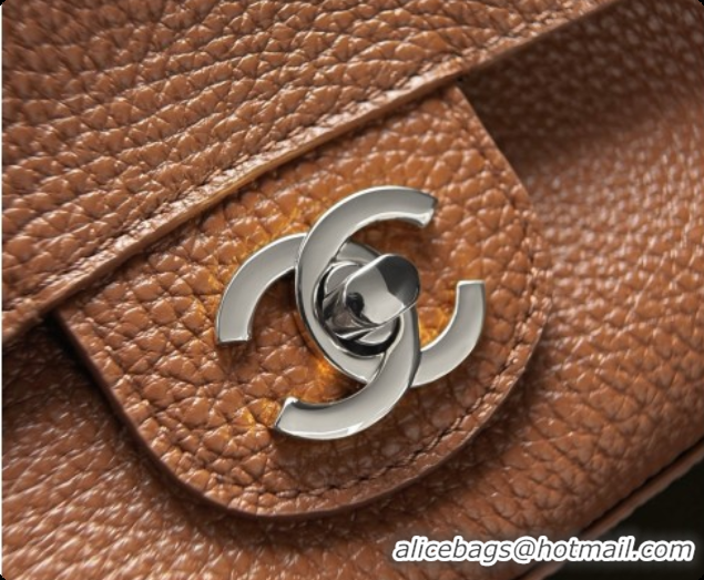 Good Quality Chanel Mini Flap Bag in Grained Calfskin AS6573 Brown/Silver 2026