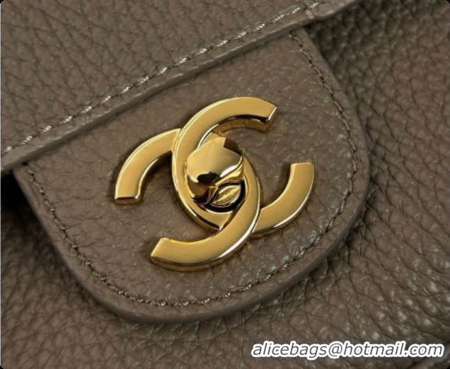 Luxurious Chanel Mini Flap Bag in Grained Calfskin AS6573 Grey/Gold 2026