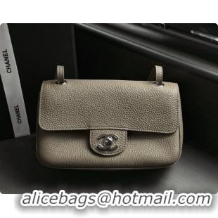 Best Product Chanel Mini Flap Bag in Grained Calfskin AS6573 Grey/Silver 2026