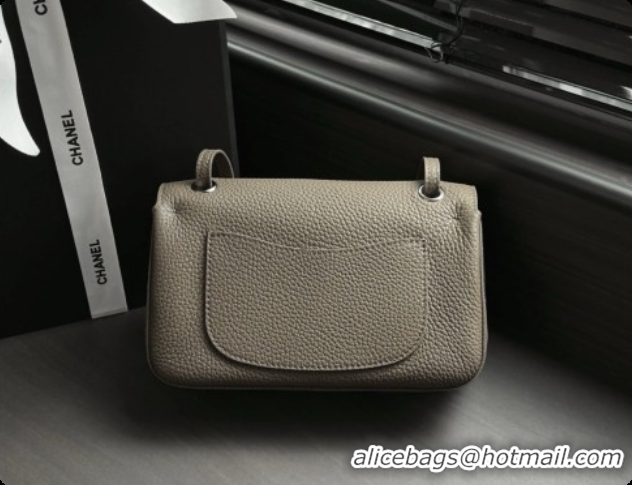Best Product Chanel Mini Flap Bag in Grained Calfskin AS6573 Grey/Silver 2026