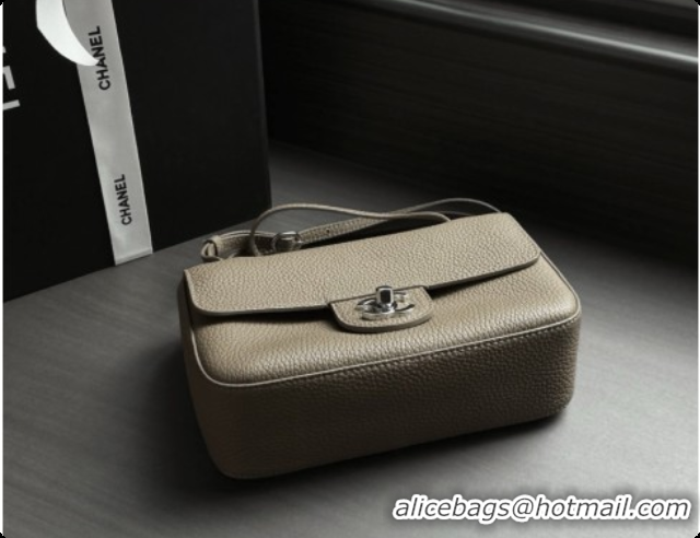Best Product Chanel Mini Flap Bag in Grained Calfskin AS6573 Grey/Silver 2026
