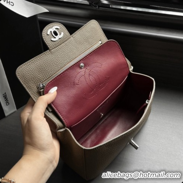Best Product Chanel Mini Flap Bag in Grained Calfskin AS6573 Grey/Silver 2026