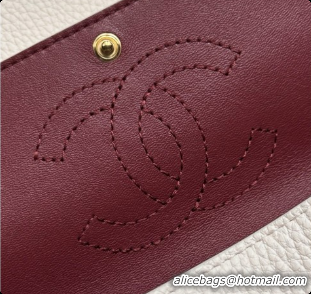 Low Price Chanel Mini Flap Bag in Grained Calfskin AS6573 White/Gold 2026