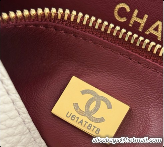 Low Price Chanel Mini Flap Bag in Grained Calfskin AS6573 White/Gold 2026