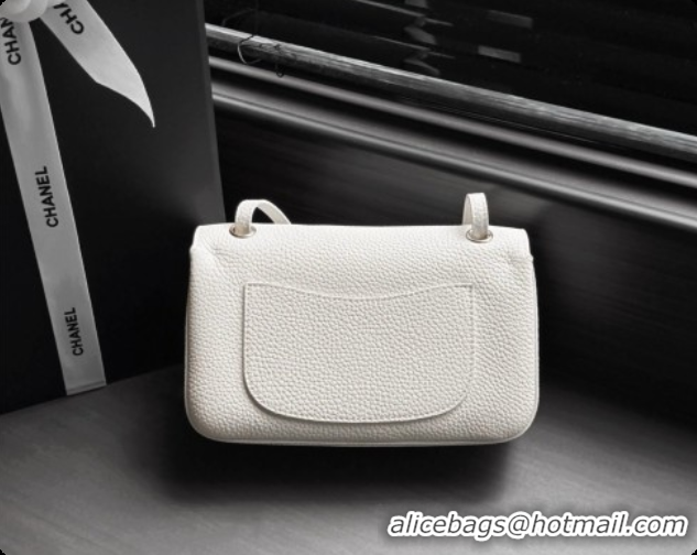Good Taste Chanel Mini Flap Bag in Grained Calfskin AS6573 White/Silver 2026