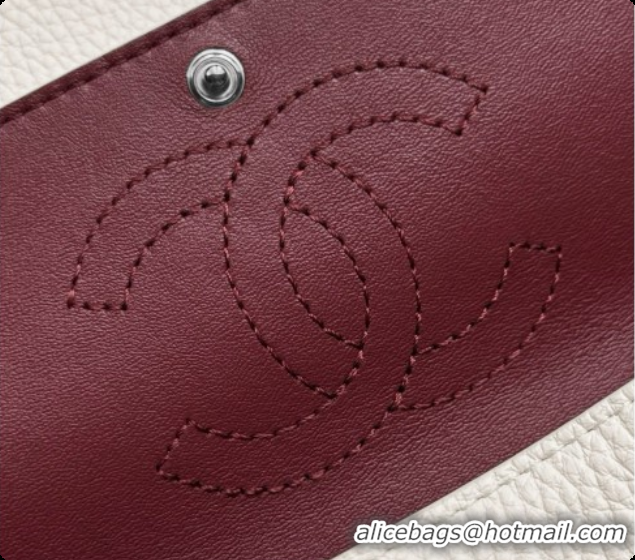 Good Taste Chanel Mini Flap Bag in Grained Calfskin AS6573 White/Silver 2026