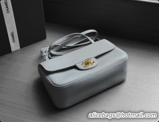 Good Looking Chanel Mini Flap Bag in Grained Calfskin AS6573 Light Grey/Gold 2026