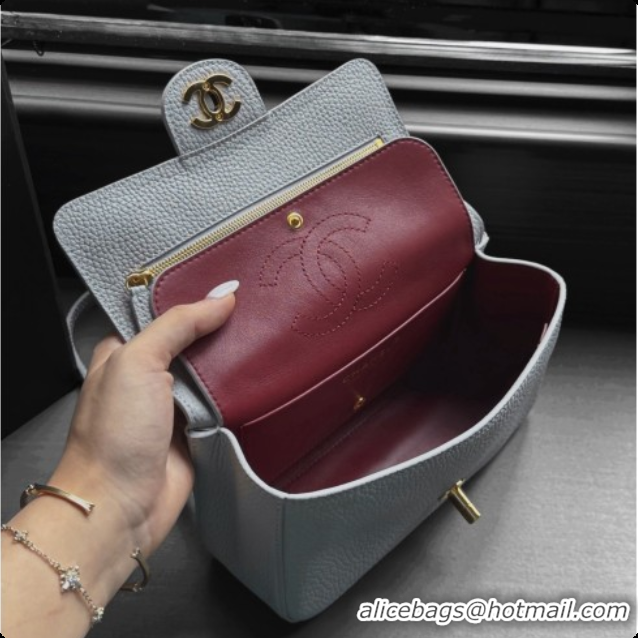 Good Looking Chanel Mini Flap Bag in Grained Calfskin AS6573 Light Grey/Gold 2026