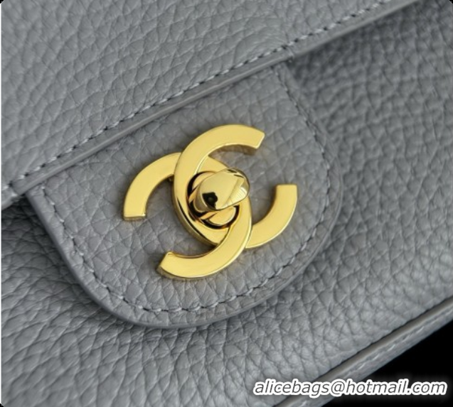Good Looking Chanel Mini Flap Bag in Grained Calfskin AS6573 Light Grey/Gold 2026