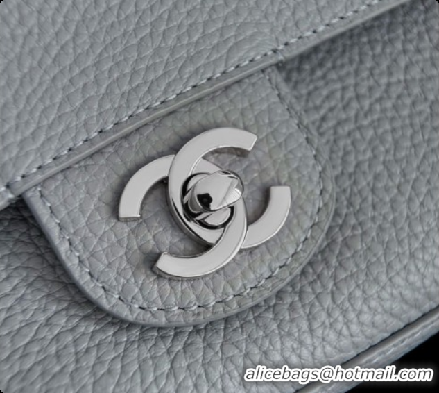 Top Grade Chanel Mini Flap Bag in Grained Calfskin AS6573 Light Grey/Silver 2026