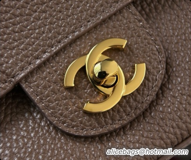 Most Popular Chanel Mini Flap Bag in Grained Calfskin AS6573 Khaki Grey/Gold 2026