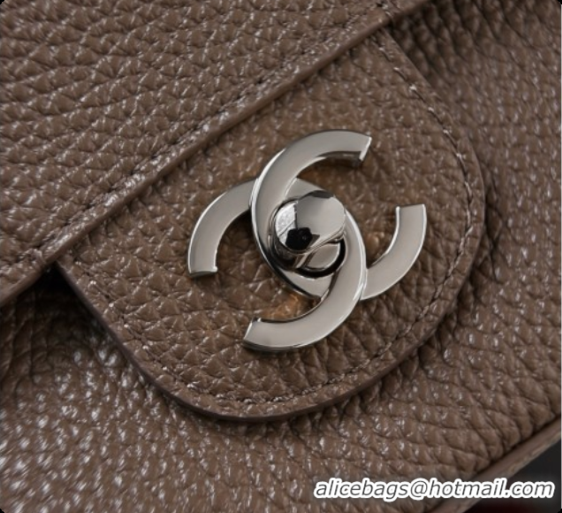 Most Popular Chanel Mini Flap Bag in Grained Calfskin AS6573 Khaki Grey/Silver 2026