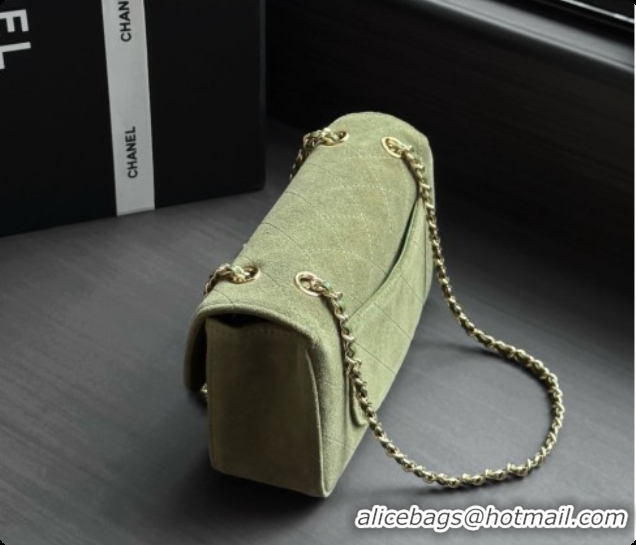 Top Quality Chanel Mini Flap Bag in Suede AS6626 Green/Gold 2026