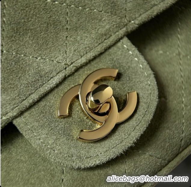 Top Quality Chanel Mini Flap Bag in Suede AS6626 Green/Gold 2026