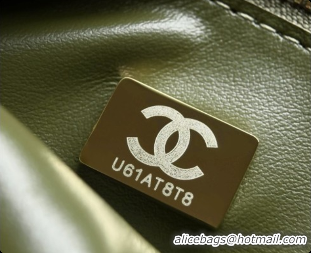 Top Quality Chanel Mini Flap Bag in Suede AS6626 Green/Gold 2026