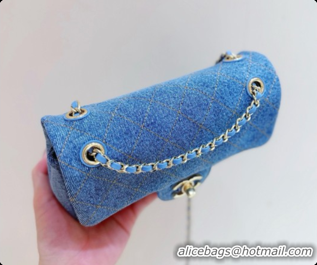 Luxury Chanel Mini Flap Bag in Denim AS65738AS6626 Blue 2026
