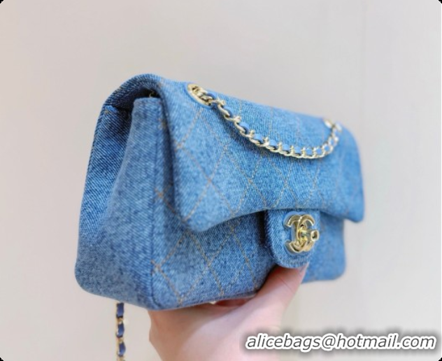 Luxury Chanel Mini Flap Bag in Denim AS65738AS6626 Blue 2026