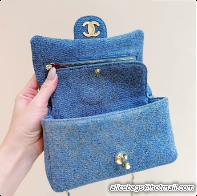 Luxury Chanel Mini Flap Bag in Denim AS65738AS6626 Blue 2026