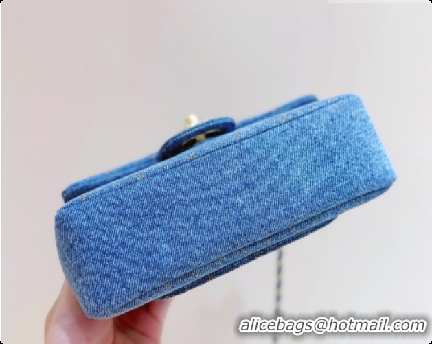 Luxury Chanel Mini Flap Bag in Denim AS65738AS6626 Blue 2026