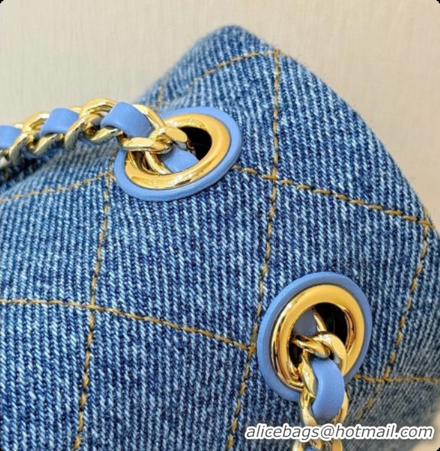 Luxury Chanel Mini Flap Bag in Denim AS65738AS6626 Blue 2026