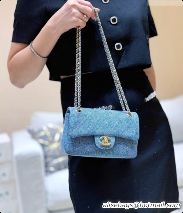 Luxury Chanel Mini Flap Bag in Denim AS65738AS6626 Blue 2026