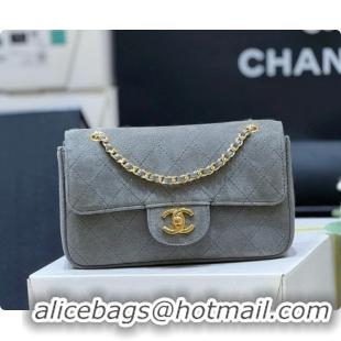 Luxury Cheap Chanel Mini Flap Bag in Suede AS6626 Grey 2026