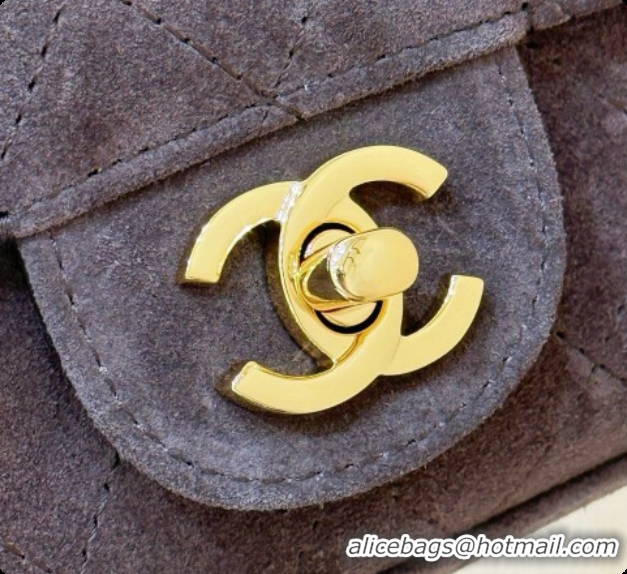 Shop Duplicate Chanel Mini Flap Bag in Suede AS6626 Dark Brown 2026