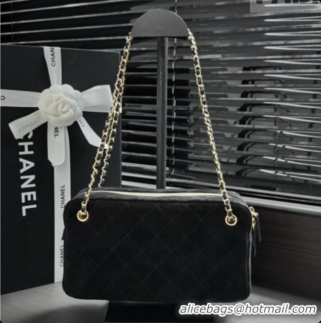 Top Quality Chanel Camera Case Should Bag in Suede Calfskin AS6443 Black 2026