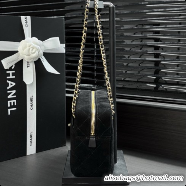 Top Quality Chanel Camera Case Should Bag in Suede Calfskin AS6443 Black 2026