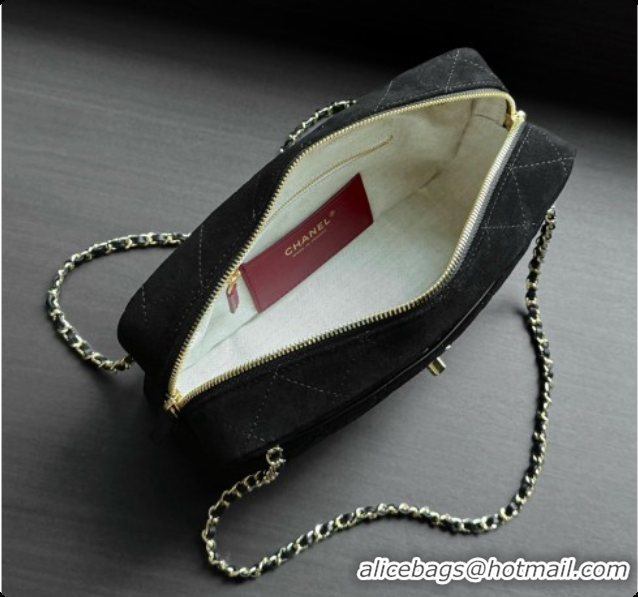 Top Quality Chanel Camera Case Should Bag in Suede Calfskin AS6443 Black 2026