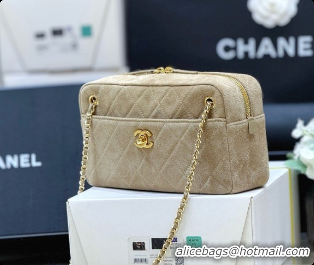 Best Imitation Chanel Camera Case Should Bag in Suede Calfskin AS6443 Beige 2026