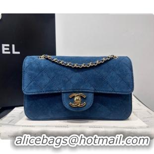 Charming Chanel Mini Maxi Flap Bag in Suede AS6626 CH100505 Blue 2026
