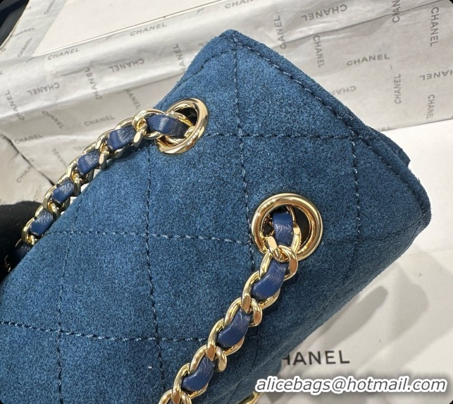 Charming Chanel Mini Maxi Flap Bag in Suede AS6626 CH100505 Blue 2026