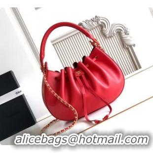 Classic Hot Chanel Small Hobo Bag in Red Calfskin AS6617 2026