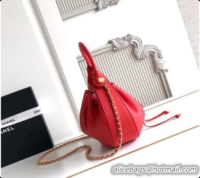 Classic Hot Chanel Small Hobo Bag in Red Calfskin AS6617 2026
