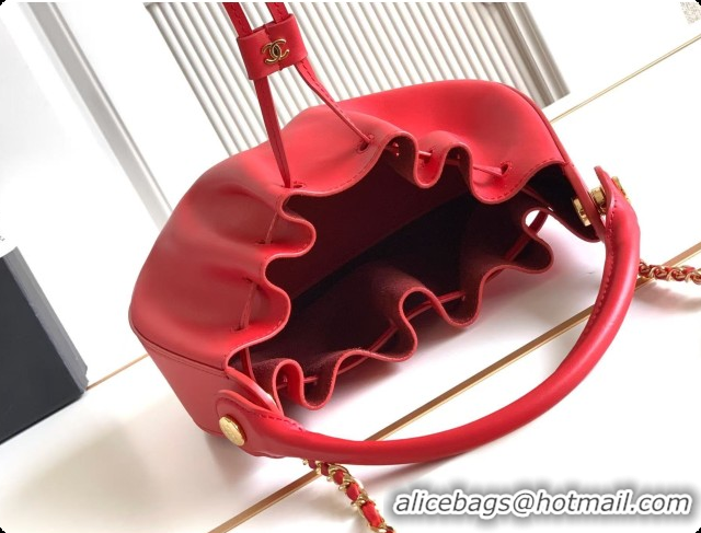 Classic Hot Chanel Small Hobo Bag in Red Calfskin AS6617 2026