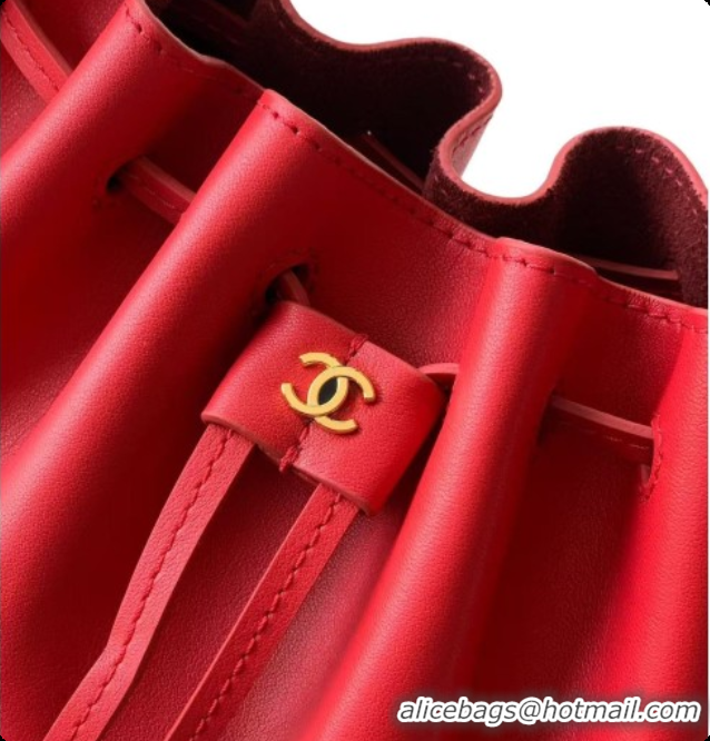 Classic Hot Chanel Small Hobo Bag in Red Calfskin AS6617 2026