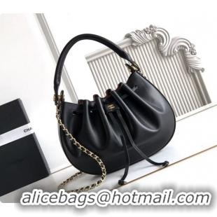 Unique Discount Chanel Small Hobo Bag in Black Calfskin AS6617 2026