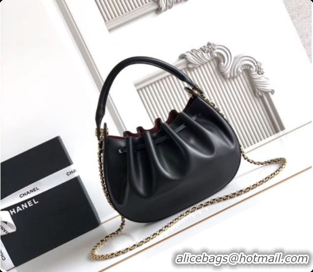 Unique Discount Chanel Small Hobo Bag in Black Calfskin AS6617 2026