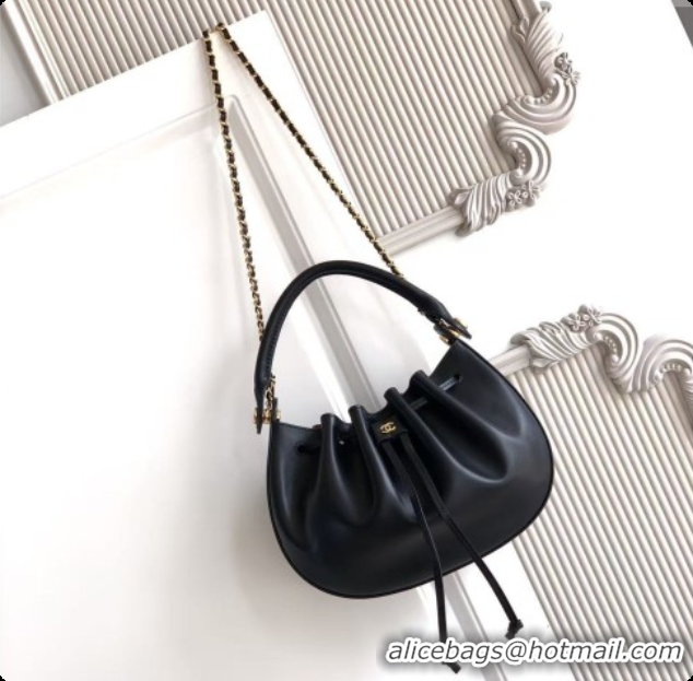 Unique Discount Chanel Small Hobo Bag in Black Calfskin AS6617 2026