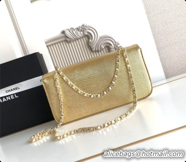 Grade Design Chanel Flap Bag in Lizard Pattern Leather AS6568 Gold 2026