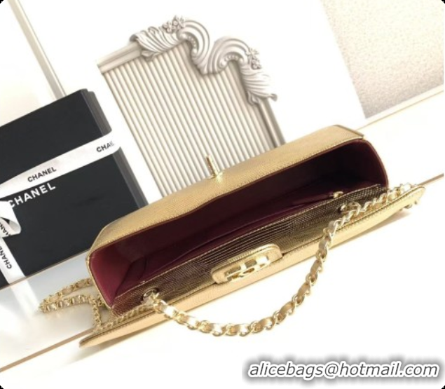 Grade Design Chanel Flap Bag in Lizard Pattern Leather AS6568 Gold 2026