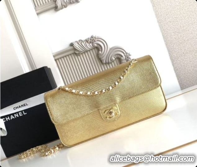 Grade Design Chanel Flap Bag in Lizard Pattern Leather AS6568 Gold 2026